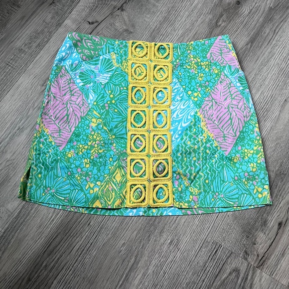 Lilly Pulitzer Sun Dance Marigold Tropical Skirt Skort EUC - Picture 1 of 8